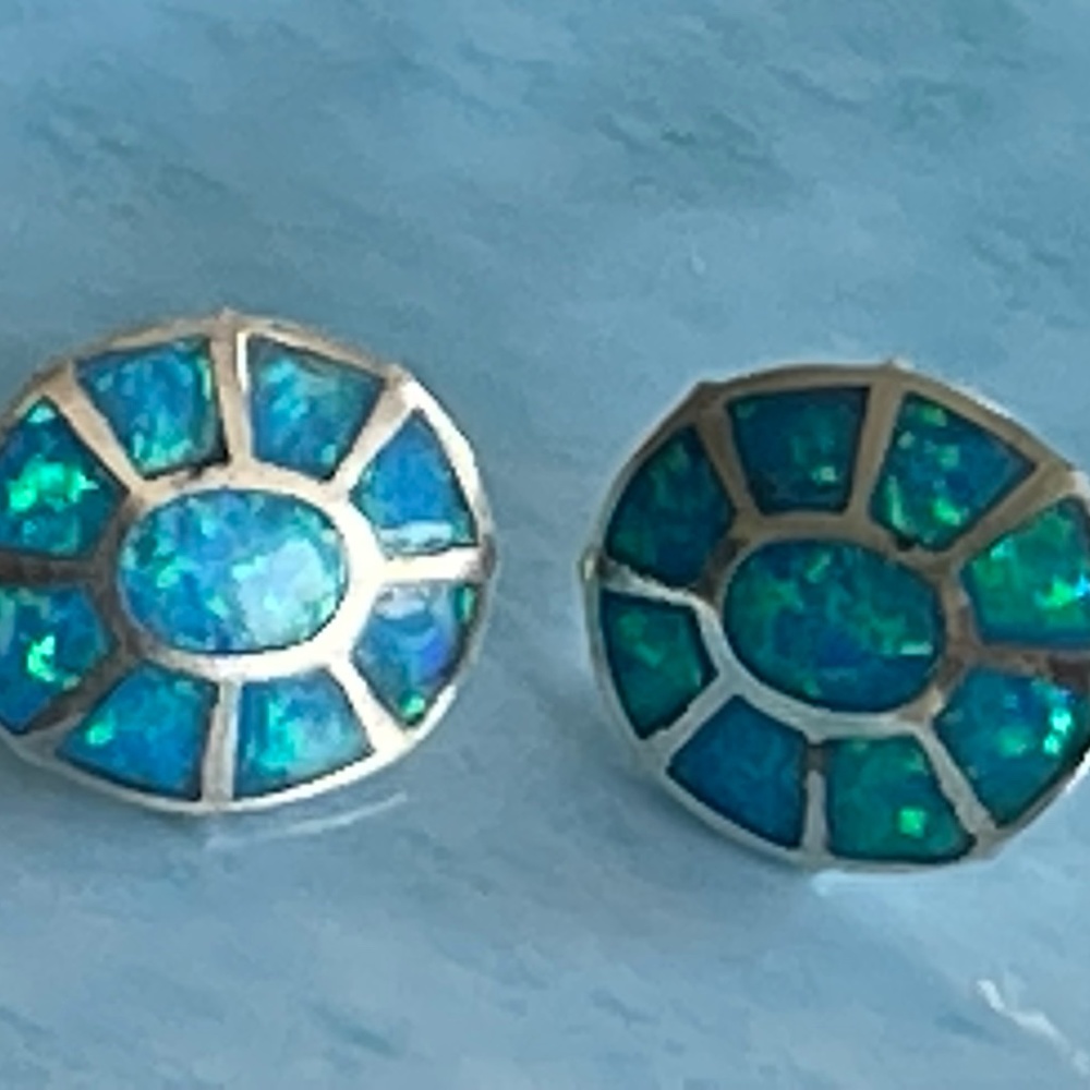 Vintage Silver and Opal Earrings